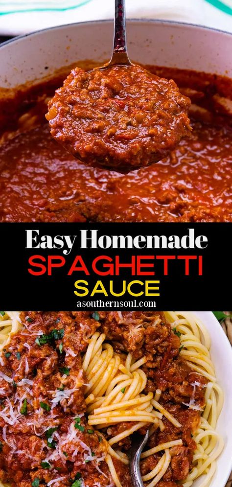 Easy Spaghetti Sauce With Tomato Sauce, Recipe For Spaghetti Sauce, Spaghetti Sauce Homemade, Homemade Italian Spaghetti Sauce, Best Homemade Spaghetti, Homemade Spaghetti Meat Sauce, Easy Spaghetti Sauce, Homemade Lifestyle, Spaghetti Sauces