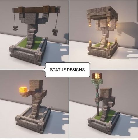 Minecraft Kale, Minecraft Statue, Minecraft Building Guide, Case Minecraft, Minecraft Statues, Minecraft Decoration, Rumah Minecraft Sederhana, Minecraft Mansion, Minecraft Structures