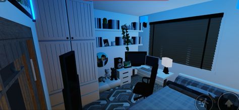 Teen Boy Bedroom Bloxburg, Bloxburg Boys Room Decals, Bloxburg Boys Bedroom, Boy Bloxburg Room, Boy Room Bloxburg, Bloxburg Boys Room, Bloxburg Boy Bedroom, Bloxburg Boy Room Ideas, Teen Boy Gamer Bedroom