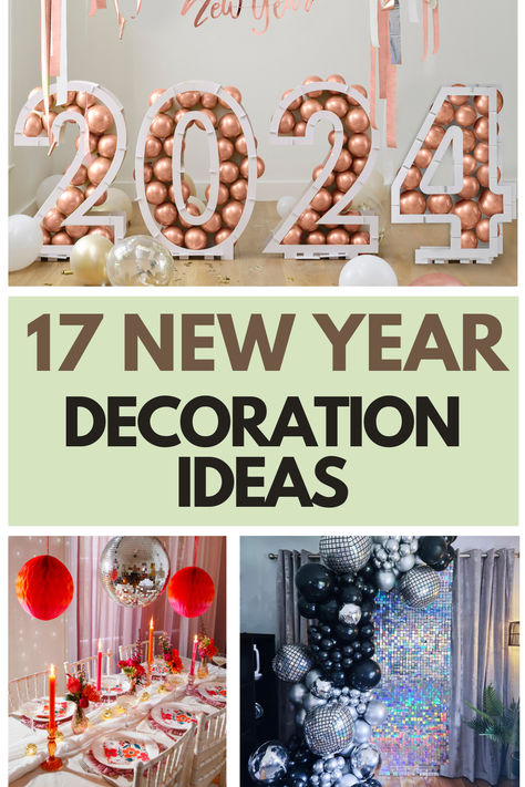 2024 17 new year decoration ideas New Year Decorations Ideas 2023, New Year Decorations 2023 Trends, New Year Wall Decoration Party Ideas, Cheap Nye Decor, 2024 New Year Design Backdrop, New Year Decoration, Party Checklist, Selfie Wall, Classy Decor