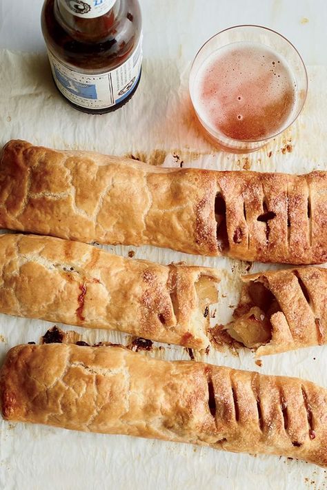 Sam Jacobson of the Stargazy bakeshop in Philadelphia delivers both sausage roll and fruit pie in these traditional spiced half-and-half pastries from eastern England. Fun fact: Bedfordshire residents are nicknamed “Clangers” after this sweet and savory specialty.#porkrecipes #porkdishes #pork #porkchops #porkchoprecipes Clangers Recipe, Bedfordshire Clanger, Pork Shoulder Recipes, Fall Apple Recipes, Hp Sauce, Fall Pies, Sausage Roll, Pastry Recipe, French Patisserie