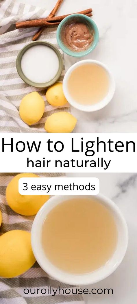 How To Lighten Brown Hair, Hair Lightener Diy, Sun In Hair Lightener, Sun In Hair, Hair Lightening Spray, Lightening Dark Hair, Lighten Hair Naturally, Natural Hair Highlights, Lighten Hair