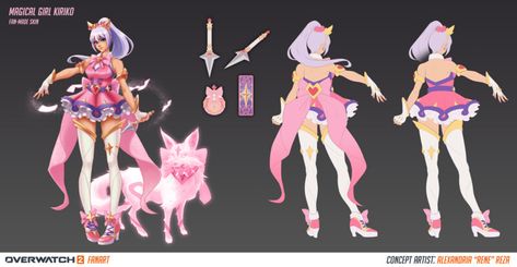 ArtStation - Overwatch 2: Magical Girl Kiriko Fan-Made Skin Concept Kiriko Concept Skins, Overwatch Concept Art Skins, Overwatch Fan Skins, Overwatch Oc Ideas, Thesis Planning, Overwatch Skin Concept, Overwatch Concept Art, Ow2 Fanart, Overwatch Concept