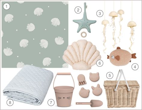 sea and beach kids décor Jellyfish Nursery, Scandi Kids Room, Sea And Beach, Wallpaper Beach, Boy Girl Bedroom, Deco Jungle, Beachy Room, Quilted Blanket, Beach Shopping