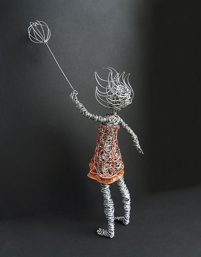 Hold On To Your Dream Wire Sculpture - back | Girl is 17" ta… | Flickr Wire Doll, Fantasy Wire, Back Girl, 3d Pen Art, Art Fil, Wire Art Sculpture, Art Wire, Architecture Art Design, 3d Pen