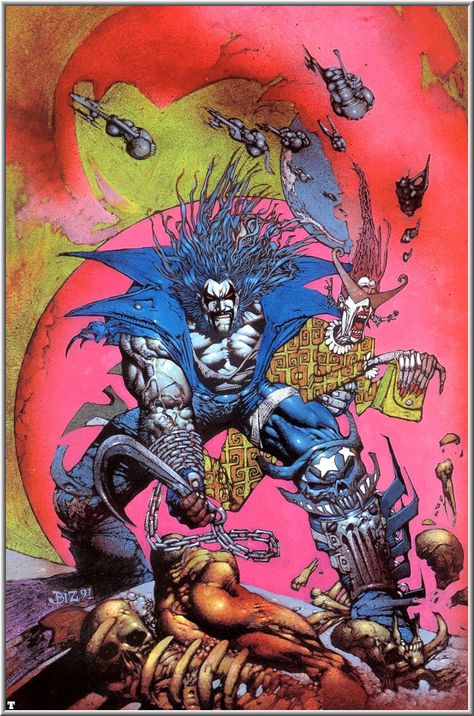 Lobo Dc Comics, Simon Bisley Art, Lobo Dc, Simon Bisley, Fan Art Wallpaper, Jiu Jitsu Training, Book Video, Heavy Metal Art, Comic Book Artwork