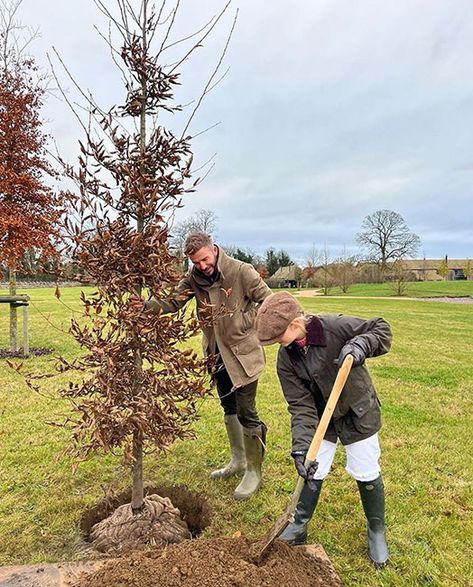 Harper Beckham is dad David's DOUBLE with her brand new look | HELLO! David Beckham Style, Harper Beckham, Beckham Style, Romeo Beckham, David And Victoria Beckham, Planting Trees, Barbour Jacket, Ancient Tree, David Beckham