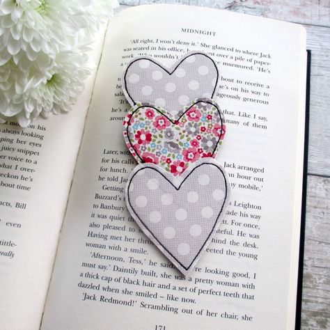 Stocking fillers for the book lovers🤍 Dot Heart, Book Marker, Heart Bookmark, Unique Bookmark, Fabric Heart, Reading Gifts, Book Markers, Literary Gifts, Gift Tea