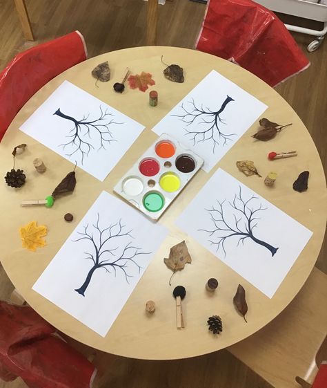 November Provocations Kindergarten, Autumn Process Art Preschool, Autumn Activites For Eyfs, Art Provocations Kindergarten, Enchanted Forest Preschool Activities, Autumn Creative Activities Eyfs, Fall Provocations Kindergarten, Autumn Literacy Activities Eyfs, Reggio Thanksgiving Ideas