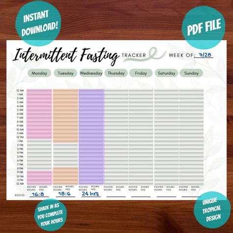 PRINTABLE Intermittent Fasting Tracker Instant Download | Etsy Fasting Journal, Fasting Tracker, Migraine Triggers, Tracker Bullet Journal, Planner Board, Printable Chart, Fitness Trackers, Journal Books, My Planner