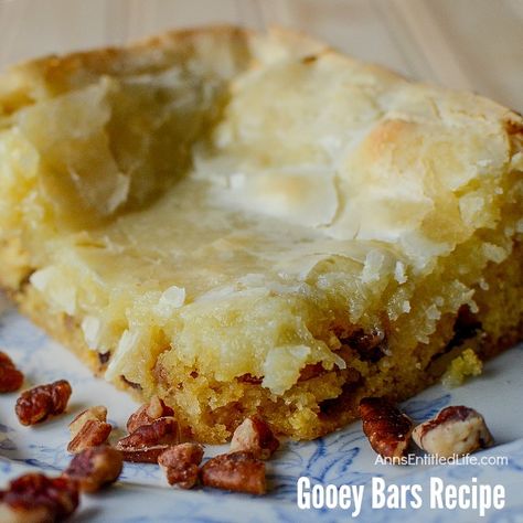 Ooey Gooey Bars Recipe, Ooey Gooey Bars Paula Deen, Oort Gooey Butter Bars, Oey Goey Butter Bars, Obey Gooey Bars, Oort Gooey Bars, Poet Gooey Bars, Ooie Gooie Bars, Ooy Gooy Bars