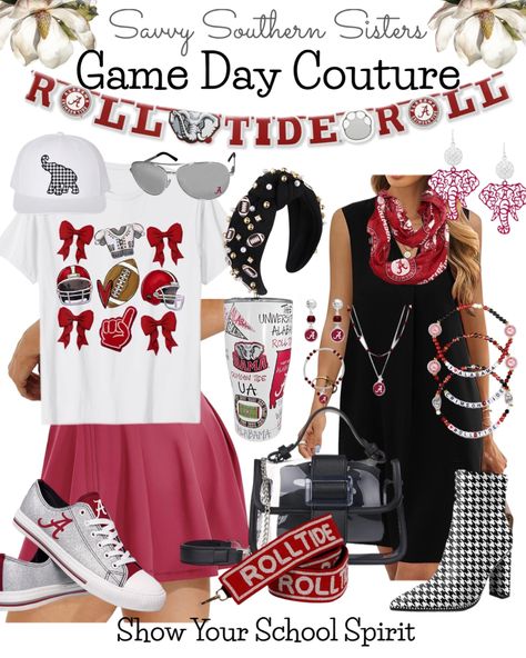 🏈We are Sisters Divide when it comes to our Football, but we all agree on one thing.....that whatever team you yell for, you have to look cute doing it!!  ❤️ Roll Tide!  Here is to a great season of College Football.  #savvysouthernsisters #rolltide #bama #bamafootball #crimsontide #gameday #founditonamazon #footballfashion #gamedaycouture Bama Game Day Outfit, Alabama Gameday Outfit, Bama Football, Gameday Couture, Football Fashion, Day Outfits, Gameday Outfit, Roll Tide, Crimson Tide