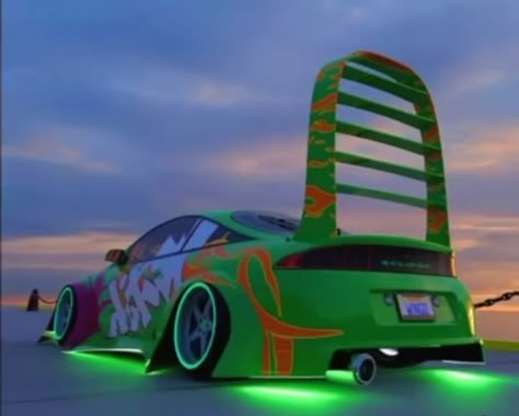 Neon Green Car, Rf Wally, B13 Nissan, Street Fighters, Super Fast Cars, Best Jdm Cars, Custom Muscle Cars, Weird Cars, Street Racing Cars