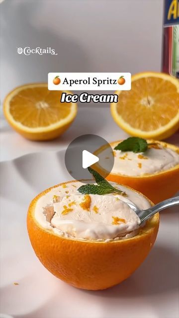 Aperol Spritz Ice Cream, Frozen Orange Creamsicle Cocktail, Orange Swirl Ice Cream, Orange Creamsicle Ice Cream, Perfect Aperol Spritz, Orange Recipe, Boozy Ice Cream, Orange Ice Cream, Orange Cocktails