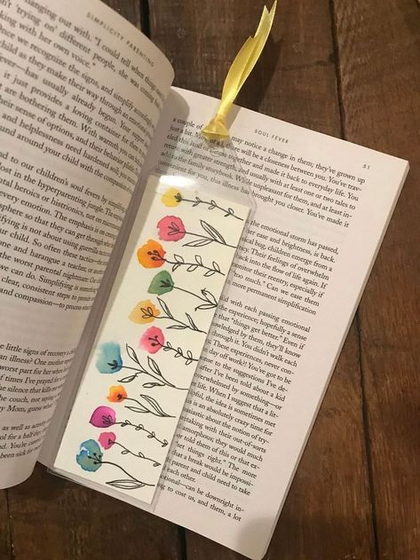 Handmade Bookmarks Diy, Penanda Buku, Creative Bookmarks, Bookmark Craft, Watercolor Bookmarks, Cute Bookmarks, Diy Bookmarks, Book Markers, Watercolor Paintings Tutorials