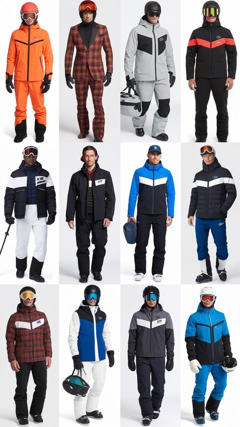 Stay warm and stylish on the slopes with these 15 trendy skiing fits for men! ❄️⛷️ From sleek, high-performance jackets to cozy layers, these outfits combine fashion and function. Whether you're hitting the powder or just strolling through the resort, these looks will keep you looking sharp. Save this pin for your next winter adventure! Skiing Fits, Fits For Men, Thermal Base Layer, Ski Socks, Ski Outfit, Skiing Outfit, Winter Adventure, Ski Boots, Ski Pants