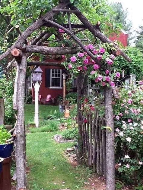 Charming Cottages Picturesque Style Villages Romantic Garden | Facebook Garden Diy Decoration Ideas, Rustic Garden Fence, Rustic Arbor, Garden Arch Trellis, Arch Trellis, Die Rose, Garden Arches, Garden Arbor, Garden Trellis