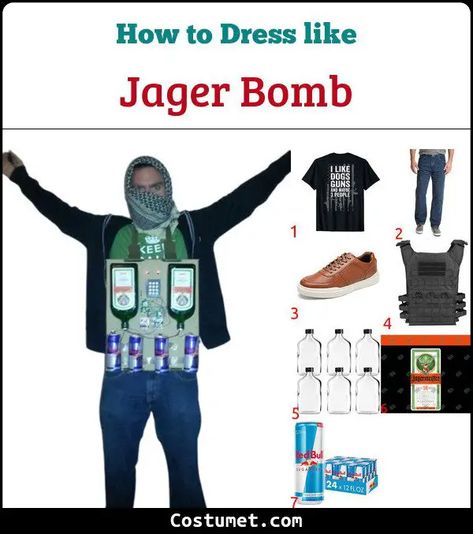 Jager Bomb, Pocket Flask, Outdoor Vest, I Like Dogs, Halloween Party Costumes, Relaxed Fit Jeans, Classic Sneakers, Mens Costumes, Cool Costumes