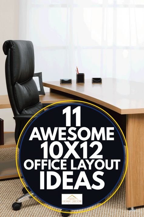 Small Square Office Ideas, Small Office Large Desk, Office Decor For Small Space, Home Office Design With Sofa, Office Configuration Ideas, Office Relax Area Design, Small Office Designs Layout, Home Office With Table In The Middle, Real Office Spaces