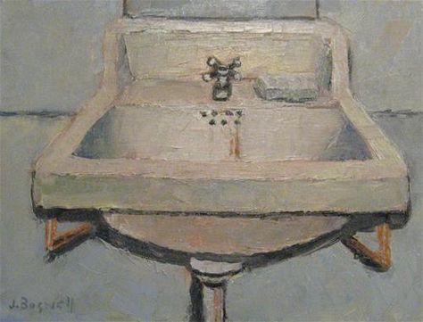 Old Bathroom Sink by Jennifer Boswell Old Bathroom Sink, Old Bathroom, White Sink, Daily Paintworks, Fine Art Gallery, Original Fine Art, Bathroom Interior, Bathroom Sink, Impressionism