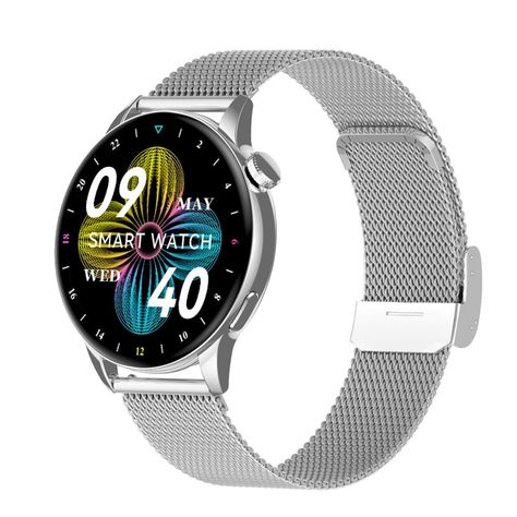 HD1 1.3 Inch AMOLED Screen Smart Watch with NFC Function(Silver Steell+Silicone Strap) - Smart Wear by buy2fix | Online Shopping UK | buy2fix English German, Korean Japanese, Chinese English, Huawei Watch, Breathing Exercises, Ev Charger, Chinese Traditional, Screen Size, Camera Cleaning