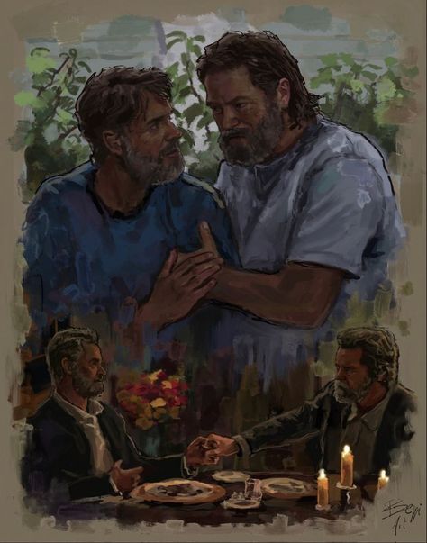 [Credit to Artist] Frank And Bill, Bill And Frank, Tlou Fanart, The Last Of Us Fanart, Last Of Us Fanart, Tlou Art, Last Of Us Art, The Last Of Us Tv, Last Of Us Hbo