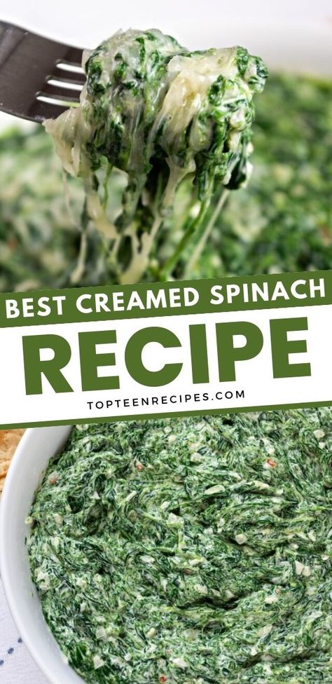 I’ve always thought that one of the best things about going to a steakhouse, is ordering this creamy spinach side dish. I’ve been searching for a while for the best-creamed spinach recipe, and I found it. This is a simple, but delicious way to make even the pickiest of eaters eat their daily greens! Cream Spinach Recipe Easy With Milk, Best Creamed Spinach, Creamed Spinach Casserole, Best Creamed Spinach Recipe, Spinach Casserole Recipes, Spinach Side Dish, Polenta Pizza, Vegetable Ideas, Creamed Spinach Recipe