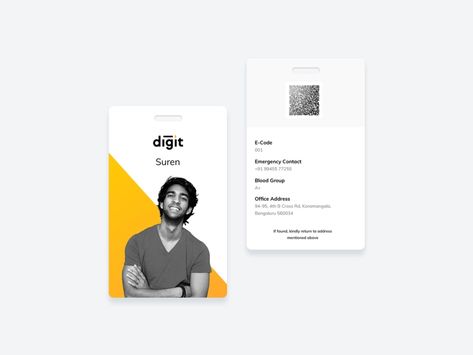 Digit ID Cards by shaan shivanandan on Dribbble Digital Name Card, Id Design Card, I Card Design, Employee Card Design, Id Cards Design, Id Card Design Creative, Creative Id Card Design, Digital Card Design, Digital Business Card Design