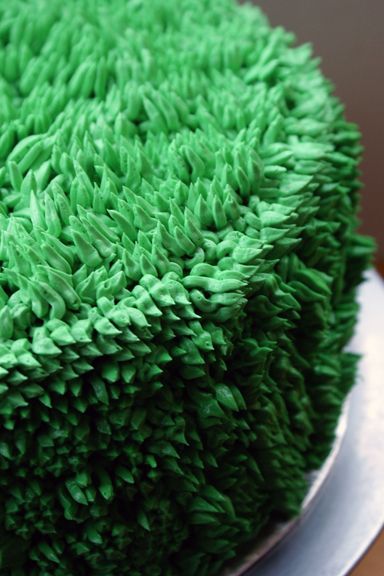 PICTURES OF GREEN GRASS LOOKING CAKES | Coco Cake Land : Hee Hee! Shaggy Green Golf Cake Grass On Cake, Calico Critter Birthday, Jungle Theme First Birthday, Rain Cake, Nature Themed Party, Chicken Birthday Party, Wild One Birthday Cake, Green Grass Texture, Ducky Cake