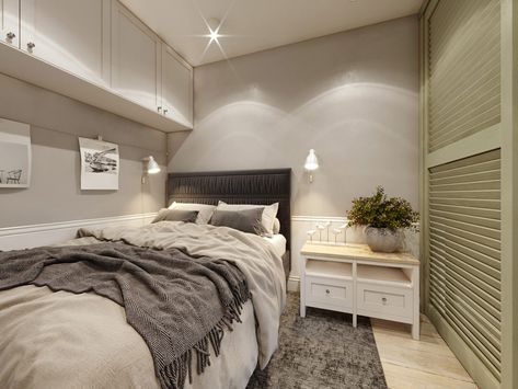 Managing With Less: 3 Small Homes Under 40 Square Meters (430 Square Feet) Green Bedroom Decor, Black And White Cushions, Modern Home Office Desk, Sectional Chaise, Gray Dining Chairs, Green Bedroom, 아파트 인테리어, Grey Decor, Small Homes