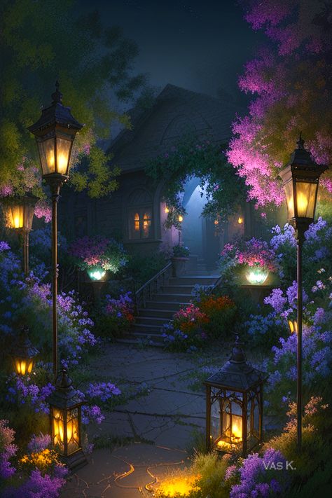 Dreamy summer night garden Secret Garden Aesthetic Night, Livingrooms Design, Artsy Pants, Candle Light Photography, Lighting For Bathroom, Lighting Wallpaper, Garden At Night, Minimalist Garden, Art Lighting