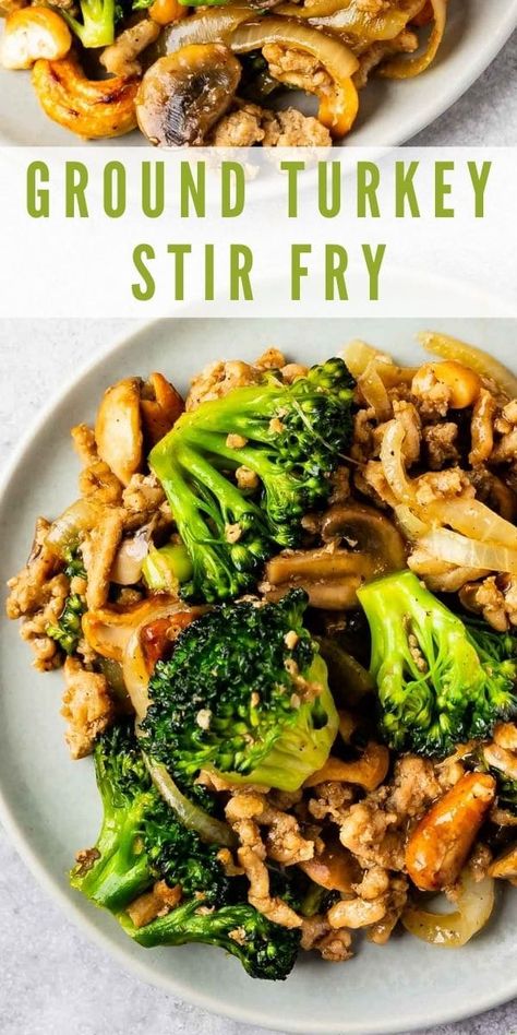 Turkey Burger Stir Fry, Easy Recipes Ground Turkey, Skillet Ground Turkey Recipes, Ground Turkey Veggie Recipes, Ground Turkey Recipes For Dinner Dairy Free, Ground Turkey Dinner Recipes Healthy, Ground Turkey Leftover Recipes, Ground Turkey Fajitas, Ground Turkey Summer Recipes