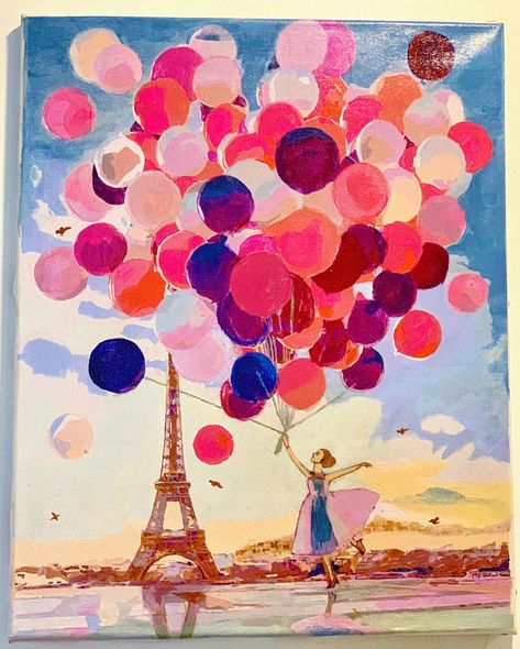 Girl holding balloons in Paris Girl Holding Balloons, Holding Balloons, Drawing For Kids, Balloons, Paris, Drawings, On Instagram, Instagram