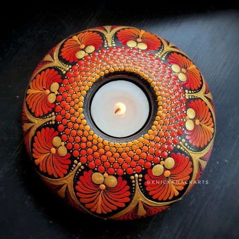 Introducing my latest Mandala Tea Light candle holder, a perfect fusion of functionality and breathtaking artistic design. Create a warm and inviting atmosphere in your home with these intricately crafted tea light holders. Delicately designed, these candles serve as both a functional lighting solution and a stunning piece of home décor adding a touch of elegance to any room. Drop me a DM for order/ enquiries. Follow for more!! Candle holder blank from @krafty_volume Paint from @itsyb... Dot Art Tealight Holder, Diwali Tea Light Holders, Dot Mandala Tea Light Holder, Mandala Tea Light Holder, Mandala Tealight Holder, Resin Lotus Tea Light Holder, Tealight Candle Holders, Tea Light Holder, Lighting Solutions