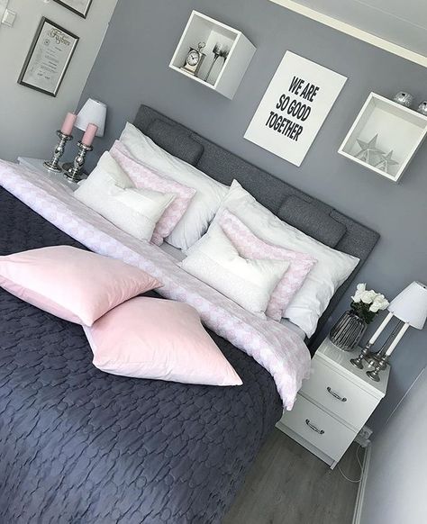 Bedroom Ideas Pinterest, Cool Teen Bedrooms, Bedroom Decorating Tips, Grey Bedroom, Bedroom Color Schemes, Bedroom Goals, Trendy Bedroom, Gray Bedroom