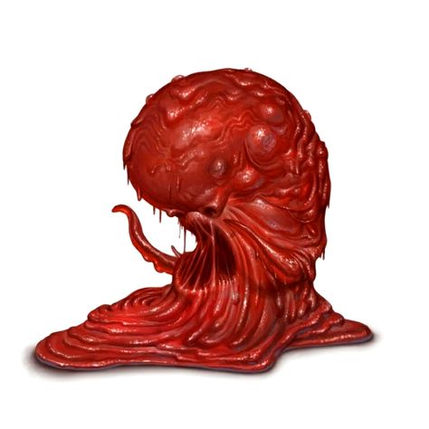 Blood Ooze - Pathfinder 2E PFRPG DND D&D 3.5 5E 5th ed d20 fantasy Blood Monster Art, Dnd Ooze, Blood Creature, Blood Monster, Red Slime, Image Monster, Blood Mage, Monster Board, Pathfinder 2e