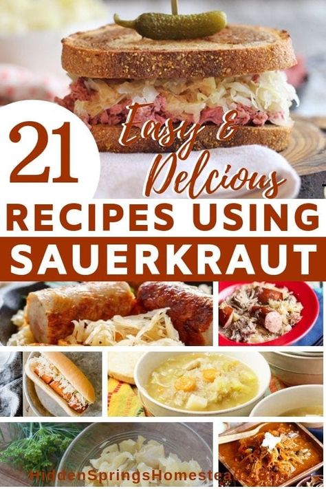 Foods With Sauerkraut, Things To Do With Sauerkraut, How To Eat Sourkrout, Things To Eat With Sauerkraut, Recipes Using Sourkrout, Sourkrout Soup Recipe, Sourkrout Recipes Canning, What To Eat Sauerkraut With, Saurkraut Recipes Healthy