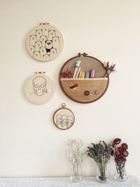 Embroidery Hoop Wall Art Bedroom, Diy Embroidery Art, Hoop Art Wall, Staircase Wall Decor, Etsy Embroidery, Redecorating Ideas, Hand Embroidery Patterns Free, Embroidery Hoop Wall Art, Staircase Wall