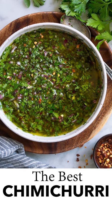 Chimichurri Sauce Recipe, Chimichurri Recipe, Marinade Sauce, Chimichurri Sauce, Sauces And Dressings, Cooking Classy, Master Chef, Homemade Sauce, Iftar