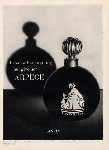 Lanvin (Perfumes) 1962 Arpège Art Deco Vintage advert Perfumes | Hprints.com Vintage Perfume Ads, Famous Perfumes, Lanvin Perfume, Perfume Adverts, Perfume Ads, Fragrance Advertising, Fragrance Ad, Winter Fragrance, Perfume Bottle Art