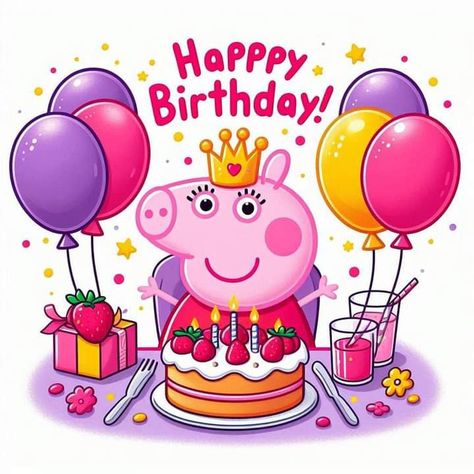 Happy Birthday Peppa, Random Products, Birthday Posters, Happy Birthday Posters, Paper Puppets, Happy Birthday Balloons, Neat Ideas, Birthday Poster, Peppa Pig