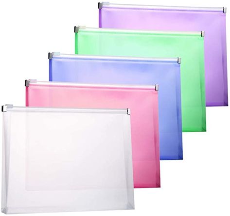 Amazon.com : Plastic Envelopes, TIENO 5PCS Legal Size Poly Zip Envelope with Zipper, Expanding Plastic Zip Envelopes for Home Office School : Office Products Journal Packaging, Colorful Storage, Document Folder, File Holder, Jam Paper, Plastic Envelopes, Mailing Envelopes, Documents Organization, Sheet Sizes