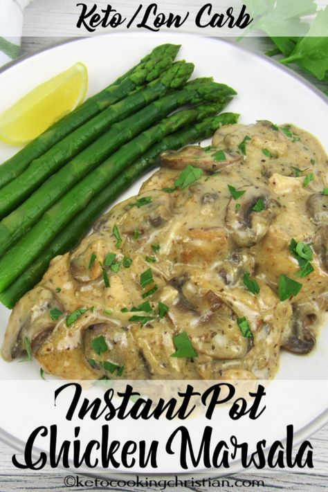 Instant Pot Chicken Marsala - Keto and Low Carb Instant Pot Chicken Marsala, Chicken In An Instant Pot, Low Carb Instant Pot Recipes, Dinner Recipes Healthy Low Carb, Low Carb Casseroles, One Pot Meal, Chicken Marsala, Keto Cooking, Mascarpone Cheese