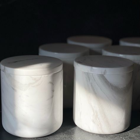 Marble Candle Jar, Refillable Candle, Marble Candles, Candle Vessels, Marble Candle, Valley Village, Candle Dye, Luxury Candle, Concrete Candle