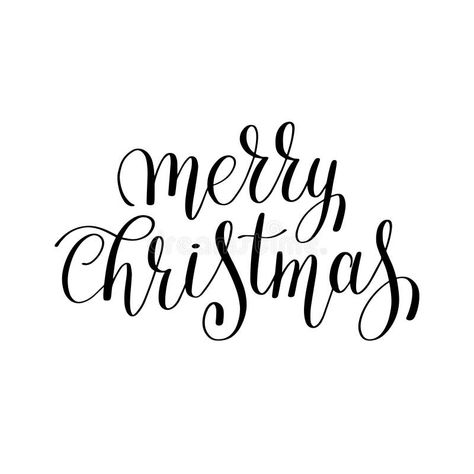 Merry christmas black and white handwritten lettering inscription royalty free illustration Merry Christmas Fonts Handwritten, Merry Christmas Script, Christmas Card Writing Messages Family, Merry Christmas Calligraphy Fonts, Merry Christmas Black And White, Merry Christmas Writing, Christmas Handwriting, Christmas Black And White, Christmas Fonts Alphabet