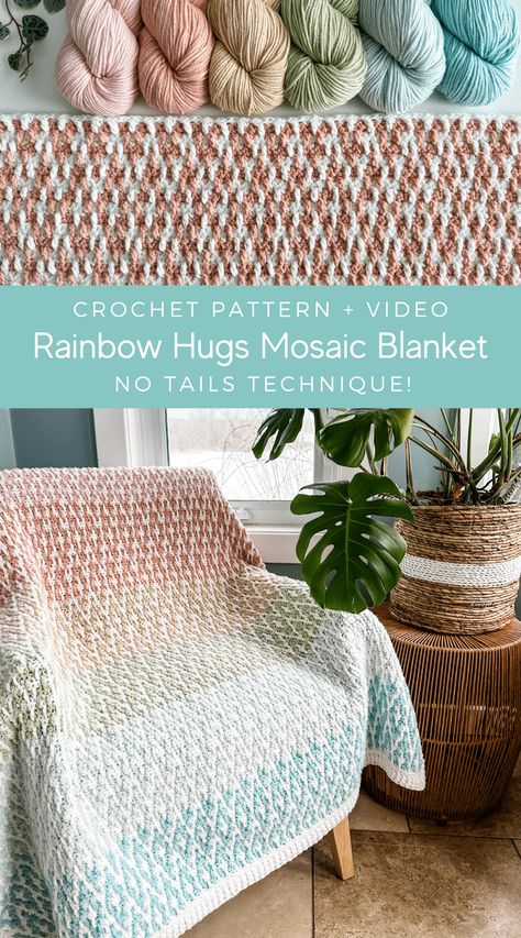 Mosaic Blanket, Crochet Blanket Designs, Crochet Quilt, Manta Crochet, Moss Stitch, Blanket Patterns, Crochet Throw, Diy Crochet Projects, Afghan Crochet Patterns