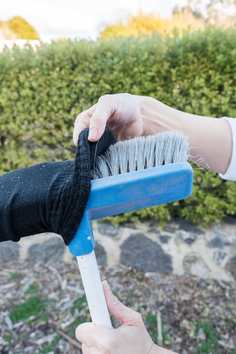 It’s time to dust away the cobwebs and get your outdoor areas sparkling ready for the warmer months ahead. We've got the best outdoor cleaning hacks and tips for you and your space! This is a super easy hack to clean cobwebs! all you need is an old sock and a broom. Captures more cobwebs, easy clean up and prevents scratches on your home exterior. Get your spring cleaning done fast by clicking the pin for the full list of cleaning tips and hacks! Clean Outdoor Windows, Clean Siding, Best Grout Cleaner, Clean Outdoor Furniture, Yard Cleaning, Window Cleaning Solutions, Clean Patio, Deep Cleaning Hacks, Hacks And Tips