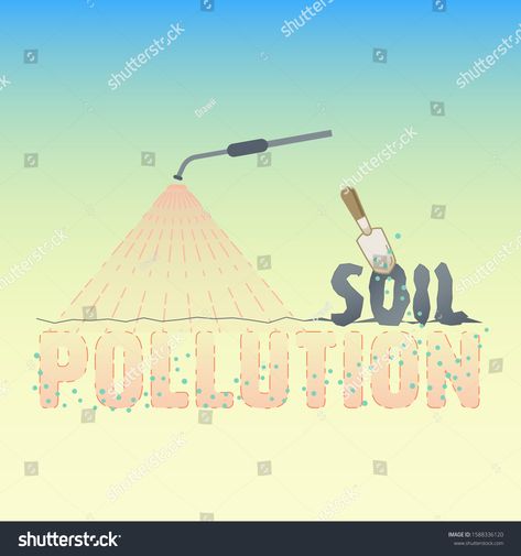 Excessive use of fertilizer and pesticide causing soil pollution. Vector illustration outline flat design style. #Ad , #affiliate, #causing#soil#pollution#Excessive Soil Pollution Images, Soil Pollution, Business Card Branding, Flat Design, Pollution, Biology, Soil, Vector Illustration, Royalty Free