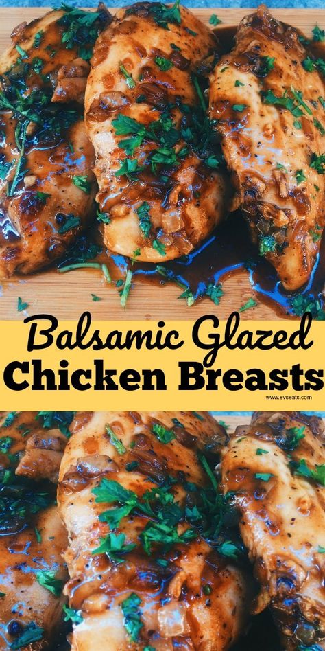 Glazed Chicken Breast, Balsamic Chicken Recipes, Balsamic Glazed Chicken, Balsamic Chicken, Glazed Chicken, Dessert Cake Recipes, Dessert Cake, Balsamic Glaze, Balsamic Vinaigrette