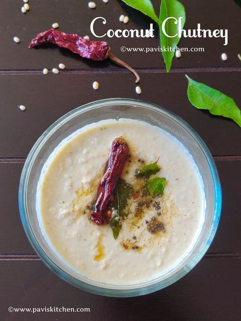 Imli Chutney Recipes, Nariyal Chutney Recipe, Dry Coconut Chutney, Chutnies Chutney Recipes, Coconut Chutney South Indian, Dhaniya Chutney, Coconut Chutney, Chutney Recipes, Chutney